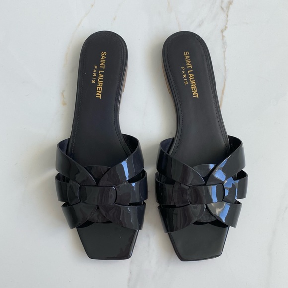 Saint Laurent Nu Pied Tribute Flat Sandals - Picture 1 of 6